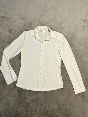 Stretch White Button Down Shirt - Max Volmary- Size 36 US 6 - Cotton Tailored